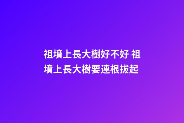 祖墳上長大樹好不好 祖墳上長大樹要連根拔起